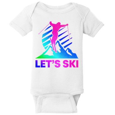 Retro Ski Vintage 80s 90s Skiing Outfit Baby Bodysuit
