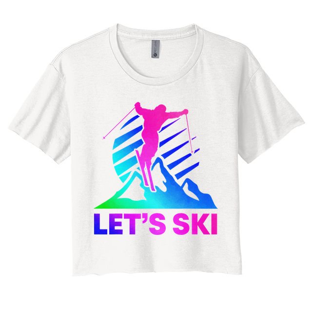 Retro Ski Vintage 80s 90s Skiing Outfit Crop Top