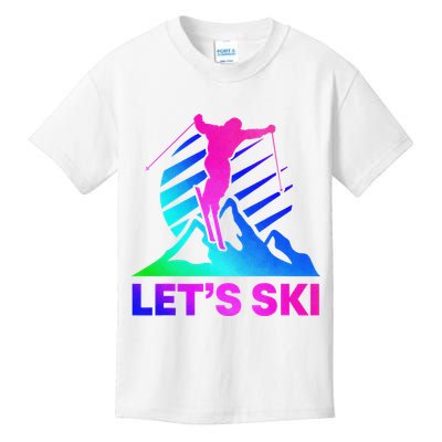 Retro Ski Vintage 80s 90s Skiing Outfit Kids T-Shirt