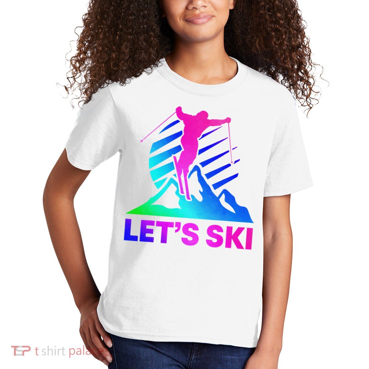 Retro Ski Vintage 80s 90s Skiing Outfit Kids T-Shirt