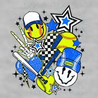 Retro Softball Vibes Funny Softball Smile Face Meme Ladies PosiCharge Tri-Blend Wicking Tank