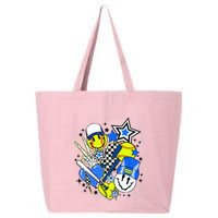 Retro Softball Vibes Funny Softball Smile Face Meme 25L Jumbo Tote