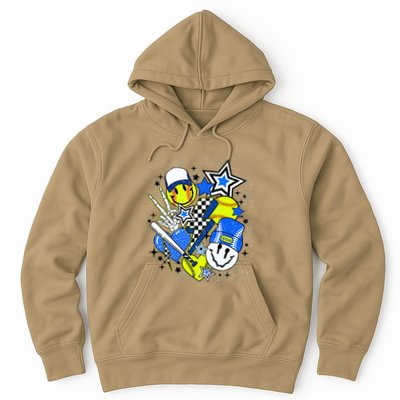 Retro Softball Vibes Funny Softball Smile Face Meme Hoodie