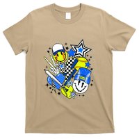 Retro Softball Vibes Funny Softball Smile Face Meme T-Shirt