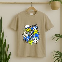 Retro Softball Vibes Funny Softball Smile Face Meme T-Shirt