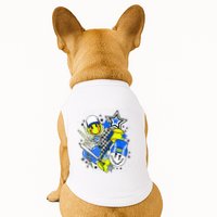 Retro Softball Vibes Funny Softball Smile Face Meme Doggie Tank