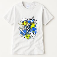 Retro Softball Vibes Funny Softball Smile Face Meme Tall T-Shirt