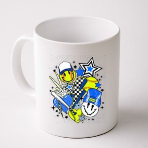 Retro Softball Vibes Funny Softball Smile Face Meme Coffee Mug