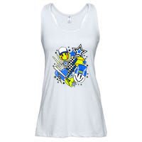 Retro Softball Vibes Funny Softball Smile Face Meme Ladies Essential Flowy Tank
