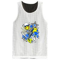 Retro Softball Vibes Funny Softball Smile Face Meme Mesh Reversible Basketball Jersey Tank