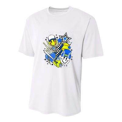 Retro Softball Vibes Funny Softball Smile Face Meme Youth Performance Sprint T-Shirt
