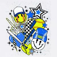 Retro Softball Vibes Funny Softball Smile Face Meme Youth Performance Sprint T-Shirt