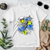 Retro Softball Vibes Funny Softball Smile Face Meme Premium T-Shirt