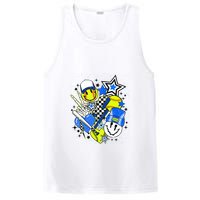 Retro Softball Vibes Funny Softball Smile Face Meme PosiCharge Competitor Tank