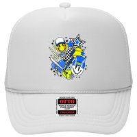 Retro Softball Vibes Funny Softball Smile Face Meme Trucker Hat
