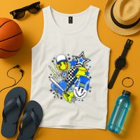 Retro Softball Vibes Funny Softball Smile Face Meme Tank Top