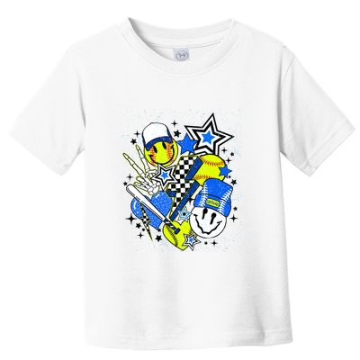 Retro Softball Vibes Funny Softball Smile Face Meme Toddler T-Shirt