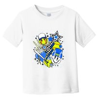Retro Softball Vibes Funny Softball Smile Face Meme Toddler T-Shirt