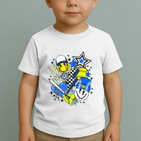 Retro Softball Vibes Funny Softball Smile Face Meme Toddler T-Shirt
