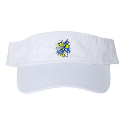 Retro Softball Vibes Funny Softball Smile Face Meme Visor