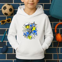 Retro Softball Vibes Funny Softball Smile Face Meme Kids Hoodie