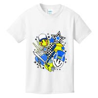 Retro Softball Vibes Funny Softball Smile Face Meme Kids T-Shirt