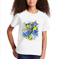 Retro Softball Vibes Funny Softball Smile Face Meme Kids T-Shirt