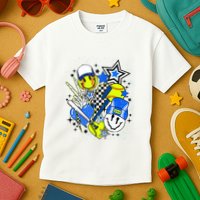 Retro Softball Vibes Funny Softball Smile Face Meme Kids T-Shirt