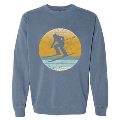 Retro Skiing Vintage Style Sport Ski Gift Funny Gift Garment-Dyed Sweatshirt