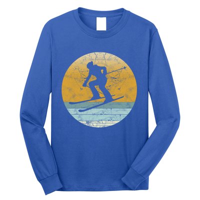 Retro Skiing Vintage Style Sport Ski Gift Funny Gift Long Sleeve Shirt