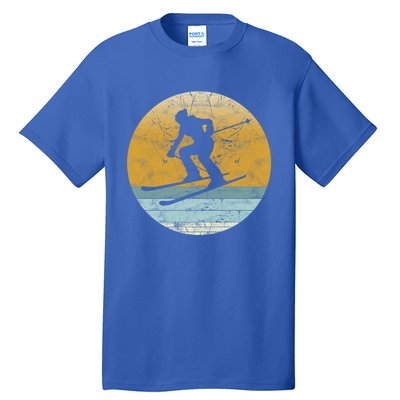 Retro Skiing Vintage Style Sport Ski Gift Funny Gift Tall T-Shirt