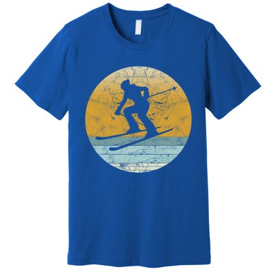 Retro Skiing Vintage Style Sport Ski Gift Funny Gift Premium T-Shirt