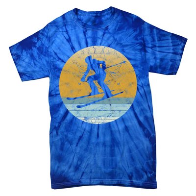 Retro Skiing Vintage Style Sport Ski Gift Funny Gift Tie-Dye T-Shirt