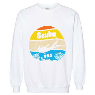 Retro Scuba Vbs 2024 Underwater Jesus Christian Bible Gift Garment-Dyed Sweatshirt