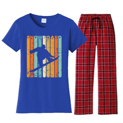 Retro Snowboarding Vintage Snowboarder Gift Quote Snowboard Gift Women's Flannel Pajama Set