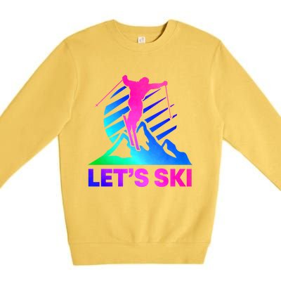 Retro Ski Vintage 80s 90s Skiing Outfit Gift Premium Crewneck Sweatshirt