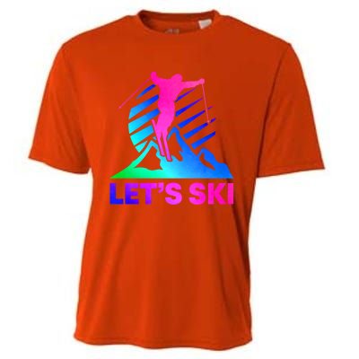 Retro Ski Vintage 80s 90s Skiing Outfit Gift Cooling Performance Crew T-Shirt