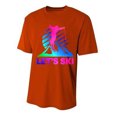 Retro Ski Vintage 80s 90s Skiing Outfit Gift Performance Sprint T-Shirt