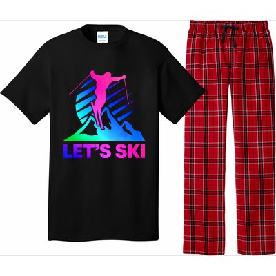 Retro Ski Vintage 80s 90s Skiing Outfit Gift Pajama Set