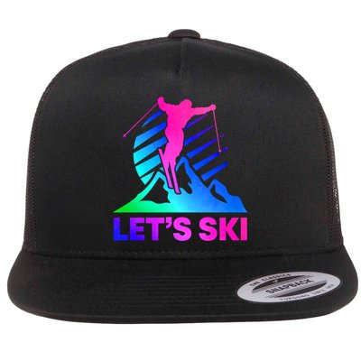 Retro Ski Vintage 80s 90s Skiing Outfit Gift Flatbill Hat