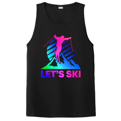 Retro Ski Vintage 80s 90s Skiing Outfit Gift PosiCharge Competitor Tank