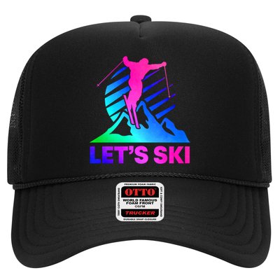 Retro Ski Vintage 80s 90s Skiing Outfit Gift Trucker Hat