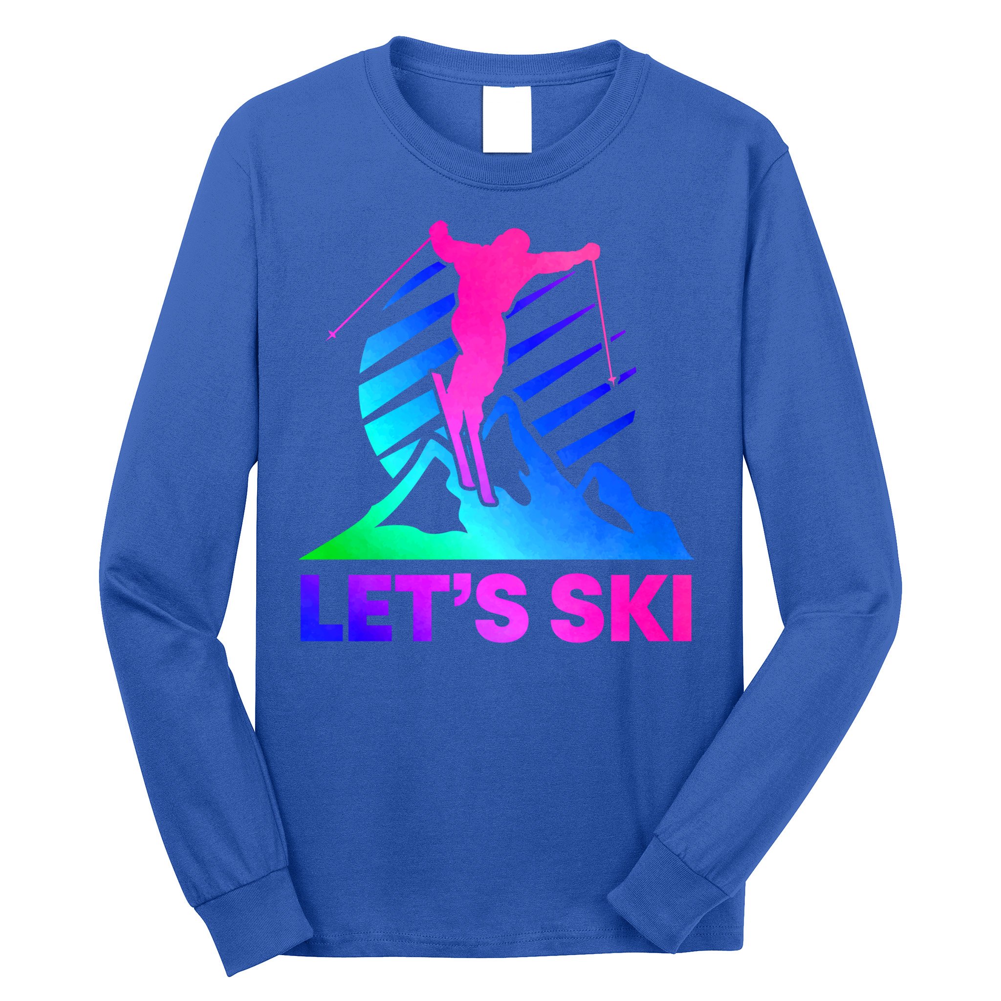 Retro Ski Vintage 80s 90s Skiing Outfit Gift Long Sleeve Shirt
