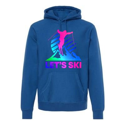 Retro Ski Vintage 80s 90s Skiing Outfit Gift Premium Hoodie