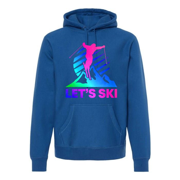 Retro Ski Vintage 80s 90s Skiing Outfit Gift Premium Hoodie