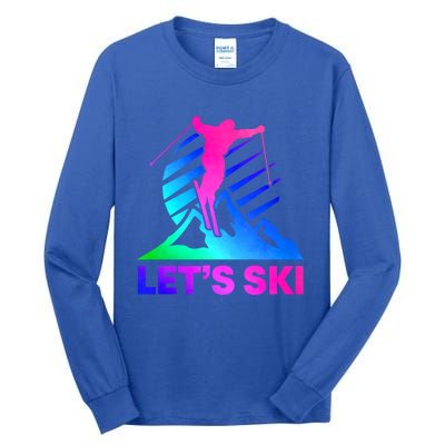 Retro Ski Vintage 80s 90s Skiing Outfit Gift Tall Long Sleeve T-Shirt