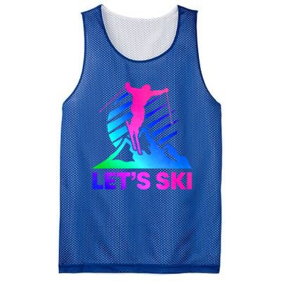 Retro Ski Vintage 80s 90s Skiing Outfit Gift Mesh Reversible Basketball Jersey Tank