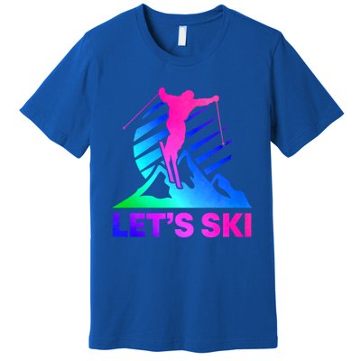 Retro Ski Vintage 80s 90s Skiing Outfit Gift Premium T-Shirt