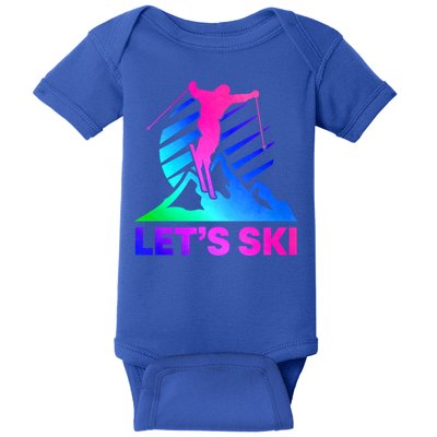 Retro Ski Vintage 80s 90s Skiing Outfit Gift Baby Bodysuit