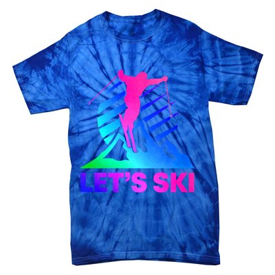 Retro Ski Vintage 80s 90s Skiing Outfit Gift Tie-Dye T-Shirt